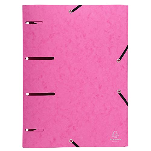 Exacompta 447106E Premium Eckspanner-Mappe. Aus extra starkem Colorspan-Karton DIN A4 mit 2 Gummizügen pink Sammelmappe Dokumentenmappe ideal für Büro und Schule von Exacompta