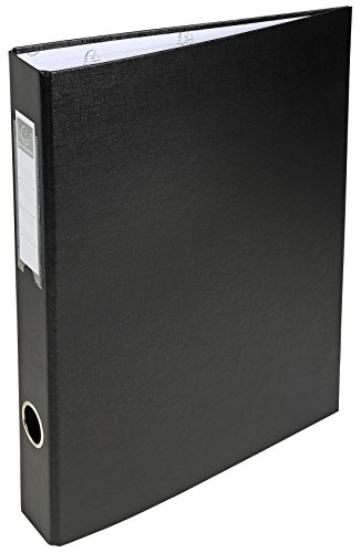 Exacompta 460016H Ringbuch (A4, 4 Ringe, Kaschierter Karton, PP, Rücken 40mm) 1 Stück schwarz von Exacompta