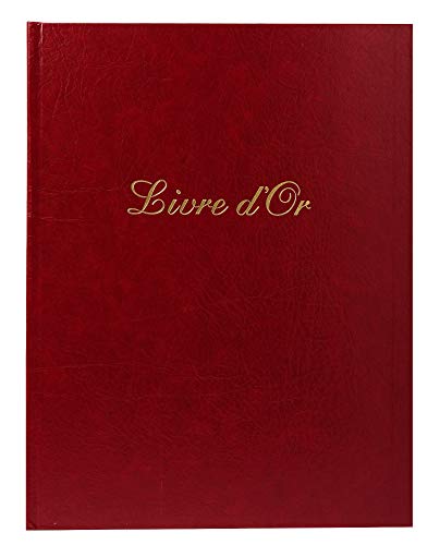 Exacompta 4715E Gästebuch Alpille, Cover aus Kunstleder, 27 x 22cm, mit Lesezeichen, 140 Seiten blanko, 110g, 1 Stück, Rot von Exacompta