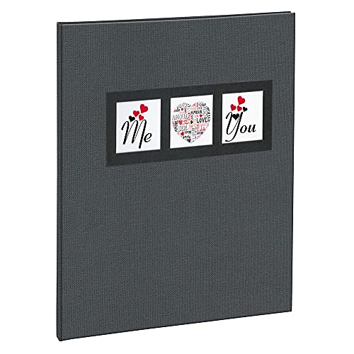 Exacompta 47681E ME & YOU Gästebuch 100 schlichte weiße Seiten mit Goldrand Format 27 x 22 cm matter Pellic-Einband trendiges und dekoratives ME & YOU-Motiv verpackt im Kristallkoffer von Exacompta