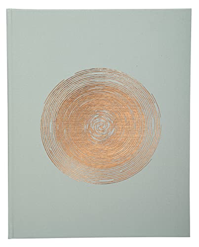 Exacompta 47982E Klassisches Gästebuch Ellipse Hochformat 27x22 cm Kunstlederpapier mit Rosé-Goldprägung Goldschnitt 100 einfarbige weiße Seiten Farbe: Grün von Exacompta