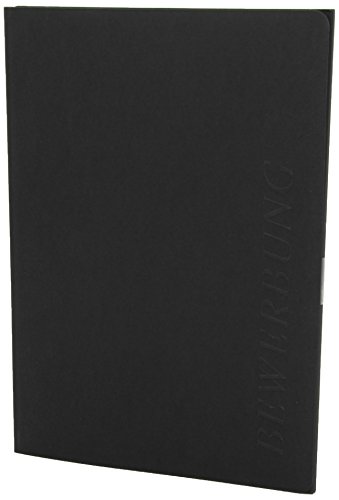 Exacompta 49701B Bewerbungsmappe (vertikale Prägung, 3-teilig mit 2 Klemmschienen Kapazität, 30 Blatt, aus Manila-Leinen-Karton, 400 g, Nature Future, DIN A4) schwarz von Exacompta