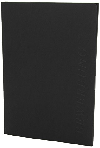 Exacompta 49701B Bewerbungsmappe EXCELLENCE in Leinenoptik. Aus extra starkem Colorspan-Karton vertikale Prägung 3-teilig mit 2 Klemmschienen für DIN A4 schwarz von Exacompta