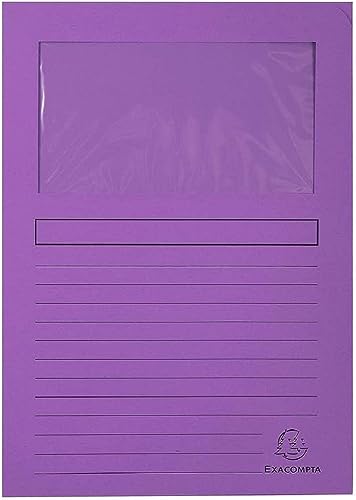 Exacompta 50101E Packung mit 100 Fenstermappen Forever, 120 g/m² Recycling Papier, 22 x 31cm für DIN A4, 1 Pack, Violett Exacompta 50101E Packung mit 100 Fenstermappen Forever, 120 g/m² Recycling Papier, 22 x 31cm für DIN A4, 1 Pack, Violett von Exacompta