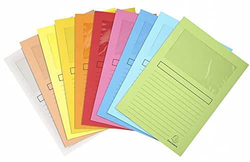 Exacompta 50150E 100er Pack Fenstermappen Super PEFC zertifiziert Karton 160g/m² praktisch und robust für DIN A4 farbig sortiert Dokumentenmappe Einschlagmappe Exacompta 50150E 100er Pack Fenstermappen Super PEFC zertifiziert Karton 160g/m² praktisch und robust für DIN A4 farbig sortiert Dokumentenmappe Einschlagmappe von Exacompta
