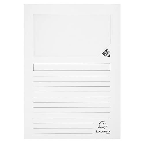 Exacompta 50151E 100er Pack Fenstermappen Super PEFC zertifiziert Karton 160g/m². praktisch und robust für DIN A4 weiß Dokumentenmappe Einschlagmappe Exacompta 50151E 100er Pack Fenstermappen Super PEFC zertifiziert Karton 160g/m². praktisch und robust für DIN A4 weiß Dokumentenmappe Einschlagmappe von Exacompta