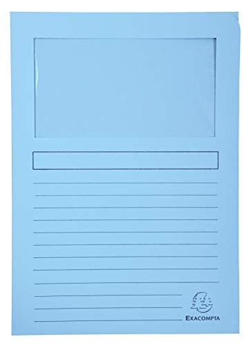 Exacompta 50152E 100er Pack Fenstermappen Super PEFC zertifiziert Karton 160g/m² praktisch und robust für DIN A4 hellblau Dokumentenmappe Einschlagmappe Exacompta 50152E 100er Pack Fenstermappen Super PEFC zertifiziert Karton 160g/m² praktisch und robust für DIN A4 hellblau Dokumentenmappe Einschlagmappe von Exacompta