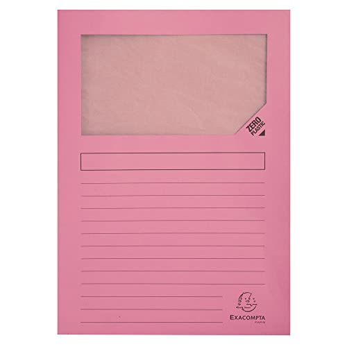 Exacompta 50156E 100er Pack Fenstermappen Super PEFC zertifiziert Karton 160g/m² praktisch und robust für DIN A4 rosa Dokumentenmappe Einschlagmappe Exacompta 50156E 100er Pack Fenstermappen Super PEFC zertifiziert Karton 160g/m² praktisch und robust für DIN A4 rosa Dokumentenmappe Einschlagmappe von Exacompta