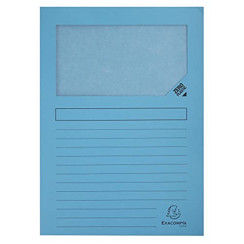 Exacompta 50162E 100er Pack Fenstermappen Super PEFC zertifiziert Karton 160g/m² praktisch und robust für DIN A4 intensivblau Dokumentenmappe Einschlagmappe Exacompta 50162E 100er Pack Fenstermappen Super PEFC zertifiziert Karton 160g/m² praktisch und robust für DIN A4 intensivblau Dokumentenmappe Einschlagmappe von Exacompta