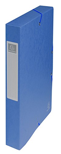 Exacompta 50400E 1 Abheftbox mit Gummibändern Exabox aus Glanzkarton 600g/m2 Rückseite 4 cm Maße 25 x 33 cm für A4-Dokumente zufällige Farbe wird montiert geliefert von Exacompta