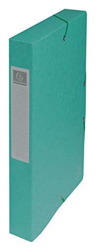Exacompta 50403E 8er Pack Premium Sammelboxen Aufgebaut mit Gummizug 40 mm breit aus extra starkem Colorspan-Karton mit Rückenschild für DIN A4 Archivbox Heftbox Dokumentenbox Sammelmappe grün von Exacompta