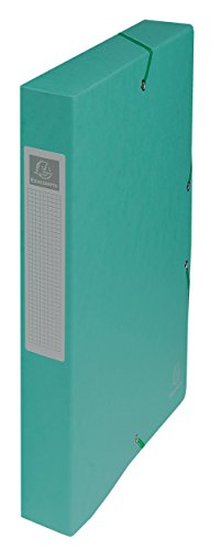 Exacompta 50403E 1 Abheftbox mit Gummibändern Exabox aus Glanzkarton 600g/m2 Rückseite 4 cm Maße 25 x 33 cm für A4-Dokumente Farbe grün wird montiert geliefert von Exacompta
