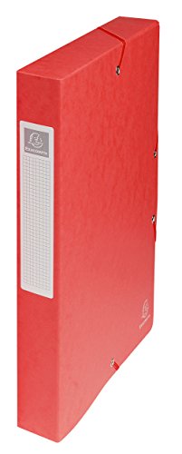 Exacompta 50405E 8er Pack Premium Sammelboxen Aufgebaut mit Gummizug 40 mm breit aus extra starkem Colorspan-Karton mit Rückenschild für DIN A4 Archivbox Heftbox Dokumentenbox Sammelmappe rot von Exacompta
