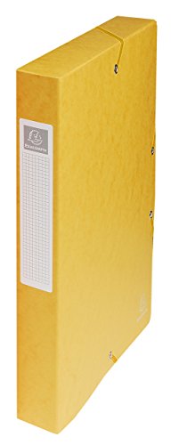 Exacompta 50409E 8er Pack Premium Sammelboxen Aufgebaut mit Gummizug 40 mm breit aus extra starkem Colorspan-Karton mit Rückenschild für DIN A4 Archivbox Heftbox Dokumentenbox Sammelmappe gelb von Exacompta