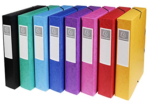 Exacompta 50600E 8er Pack Premium Sammelboxen aufgebaut mit Gummizug 60 mm breit aus extra starkem Colorspan-Karton mit Rückenschild für DIN A4 Archivbox Heftbox Dokumentenbox farbig sortiert Exacompta 50600E 8er Pack Premium Sammelboxen aufgebaut mit Gummizug 60 mm breit aus extra starkem Colorspan-Karton mit Rückenschild für DIN A4 Archivbox Heftbox Dokumentenbox farbig sortiert von Exacompta