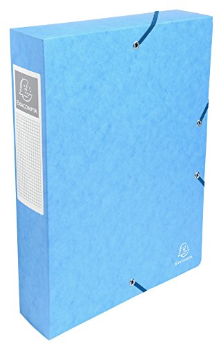 Exacompta 50606E 8er Pack Premium Sammelboxen aufgebaut mit Gummizug 60 mm breit aus extra starkem Colorspan-Karton mit Rückenschild für DIN A4 Archivbox Heftbox Dokumentenbox Sammelmappe türkis von Exacompta