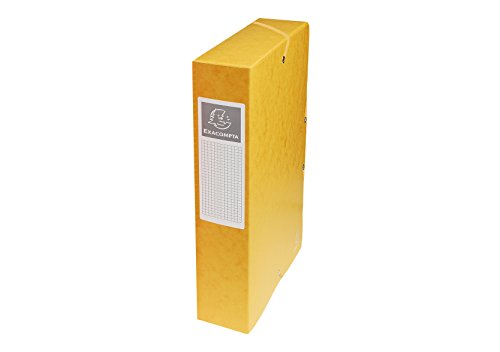 Exacompta 50609E 8er Pack Premium Sammelboxen aufgebaut mit Gummizug 60 mm breit aus extra starkem Colorspan-Karton mit Rückenschild für DIN A4 Archivbox Heftbox Dokumentenbox Sammelmappe gelb von Exacompta