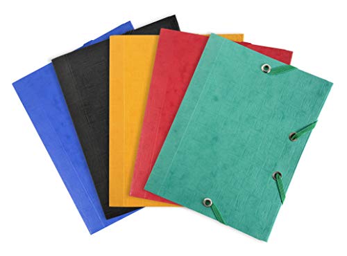 Exacompta 50750E 25er Pack Sammelmappe DIN A6 aus Colorspankarton mit 3 Innenklappen und 2 Gummizügen, 12 x 16 cm Taschenformat, ideal für Kreditkarten oder Ausweise farbig sortiert von Exacompta