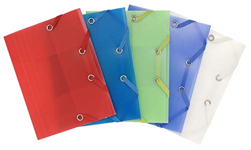 Exacompta 50889E Packung (mit 10 Sammelmappen Chromaline PP, Pocket Format 12 x 16 cm, 3 Klappen, Gummizug, ideal für Ihre Dokumente DIN A6) 10 Stück farbig sortiert von Exacompta