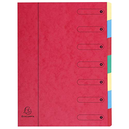 Exacompta 5107E Premium Ordnungsmappe aus extra starkem Colorspan-Karton DIN A4 7 vollfarbige bunte Fächer mit Organisationsdruck und dehnbarem Rücken Ringmappe Register-Mappe rot Exacompta 5107E Premium Ordnungsmappe aus extra starkem Colorspan-Karton DIN A4 7 vollfarbige bunte Fächer mit Organisationsdruck und dehnbarem Rücken Ringmappe Register-Mappe rot von Exacompta