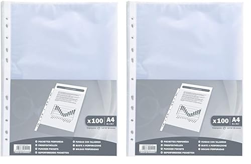 Exacompta 5111E 200er Pack PP-Kunststoff Prospekthüllen Economy. Für DIN A4 transparent genarbt oben offen Klarsichtfolie Plastikhülle Klarsichthülle ideal für Ordner Ringbücher und Hefter Exacompta 5111E 200er Pack PP-Kunststoff Prospekthüllen Economy. Für DIN A4 transparent genarbt oben offen Klarsichtfolie Plastikhülle Klarsichthülle ideal für Ordner Ringbücher und Hefter von Exacompta