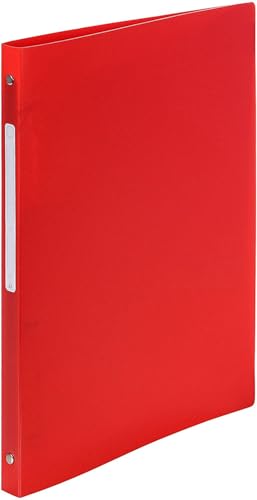 Exacompta 51192E Ringhefter OPAK DIN A4 aus Kunststoff mit 4 Ringen 20 mm breit rot ideal für Schule und Büro Ringhefter Ringordner Ringbuchordner von Exacompta