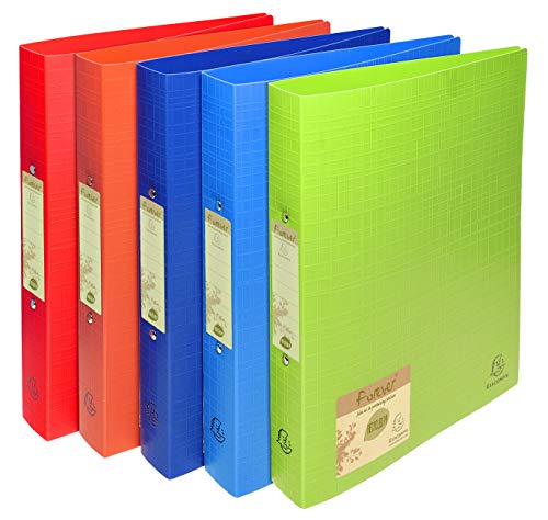 Exacompta 512570E Ringbuch forever (aus Recycling PP, für Format DIN A4+) 1 Stück farbig sortiert von Exacompta