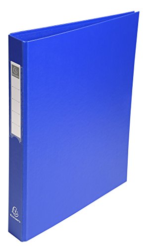 Exacompta 51382E Ringbuch aus festem Karton 1,8mm Kunststoffbezug aussen und innen, 4 Ringe Füllhöhe 25mm für DIN A4 - Blau von Exacompta