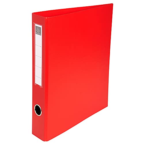Exacompta 51645E Ringbuch (4 Ringe, Rücken 60mm, kaschierter Karton, PVC, DIN A4) 1 Stück rot von Exacompta