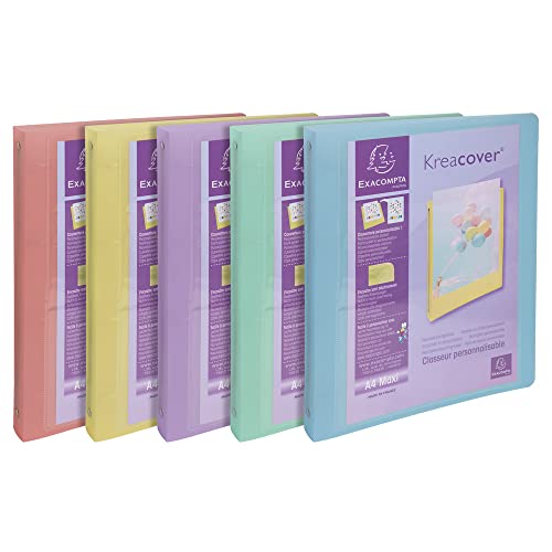 Exacompta 51779E 5er pack Ringbuch KreaCover aus mittelfestem Kunststoff für DIN A4, 4-O Ring Mechanik 30 mm, Rücken 40 mm, Außenmaße 32 x 25 cm 1 Stück Zufallsfarbe Exacompta 51779E 5er pack Ringbuch KreaCover aus mittelfestem Kunststoff für DIN A4, 4-O Ring Mechanik 30 mm, Rücken 40 mm, Außenmaße 32 x 25 cm 1 Stück Zufallsfarbe von Exacompta