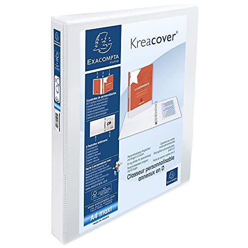 Exacompta 51822E Präsentationsringbuch KreaCover aus blickdichtem Kunststoff für DIN A4, 2-D Ring Mechanik 30 mm, Rücken 47 mm, weiß ideal für Schule und Büro Ringhefter Ringordner Ringbuchordner Exacompta 51822E Präsentationsringbuch KreaCover aus blickdichtem Kunststoff für DIN A4, 2-D Ring Mechanik 30 mm, Rücken 47 mm, weiß ideal für Schule und Büro Ringhefter Ringordner Ringbuchordner von Exacompta