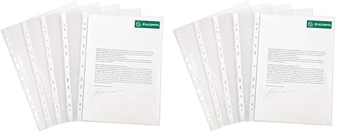 Exacompta 5211E 100er Pack PP-Kunststoff Prospekthüllen Economy. Für DIN A4 transparent genarbt oben offen Klarsichtfolie Plastikhülle Klarsichthülle ideal für Ordner Ringbücher und Hefter von Exacompta