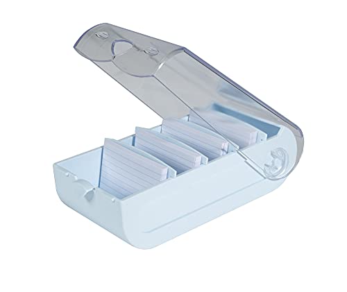 Exacompta 5336223D Lernkartei Bunnybox Pastellblau DIN A8 quer inklusive 100 Karteikarten. Originelle Karteikartenbox zum einfachen Vokabeln lernen dank 5-Fächer-Lernsystem für 600 Karteikarten von Exacompta