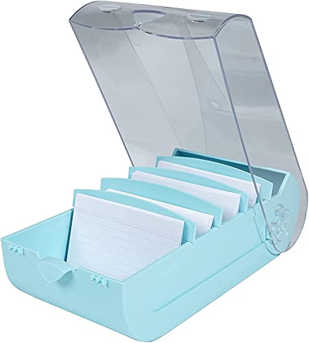 Exacompta 5336323D Lernkartei Bunnybox Pastellgrün DIN A8 quer inklusive 100 Karteikarten. Originelle Karteikartenbox zum einfachen Vokabeln lernen dank 5-Fächer-Lernsystem für 600 Karteikarten von Exacompta