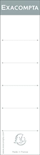 Exacompta 537E 10er Pack Ordner-Rückenschild. Etiketten 48 x 185 mm zum Einstecken in Ordner weiß mit Beschriftungslinien Exacompta 537E 10er Pack Ordner-Rückenschild. Etiketten 48 x 185 mm zum Einstecken in Ordner weiß mit Beschriftungslinien von Exacompta