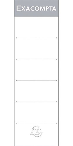 Exacompta 538E 10er Pack Ordner-Rückenschild. Etiketten 64 x 185 mm zum Einstecken in Ordner weiß mit Beschriftungslinien von Exacompta