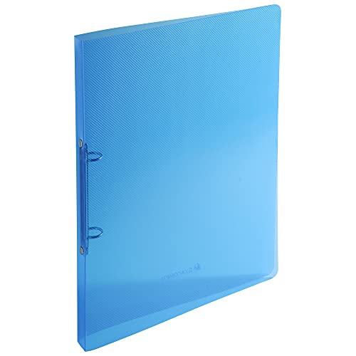 Exacompta 54182E Ringbuch Crystal DIN A4 aus flexiblem transluzentem Polypropylen 2-O Ring Mechanik Rücken 20mm blau ideal für Schule und Büro Ringhefter Ringordner Ringbuchordner von Exacompta