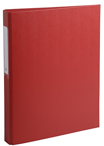 Exacompta 54385E Ringbuch 2 Ringe Füllhöhe 25mm, Rücken 40mm, aufgeklebtes Rückenschild, für DIN A4 Kunststoffbezug aussen und innen, rot von Exacompta