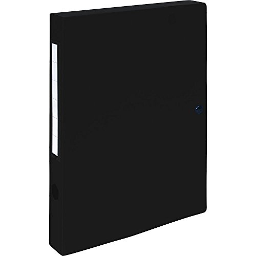 Exacompta 54631E Sammelbox OPAK für DIN A4 mit Rückenschild beidseitig 40 mm breit aus starkem Kunststoff Archivbox Heftbox Sammelmappe ideal für Schule und Büro schwarz von Exacompta