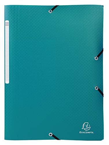 Exacompta 55083e 10er Pack Einschlagmappen OPAK. Aus blickdichtem Kunststoff DIN A4 mit 2 Gummizügen und 3 Klappen grün Sammelmappe Dokumentenmappe ideal für Büro und Schule von Exacompta