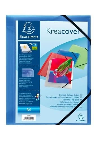 Exacompta 55182E Kreacover Ordner aus Polypropylen mit Gummizug 3 Klappen 25er-Pack transparentes blau Exacompta 55182E Kreacover Ordner aus Polypropylen mit Gummizug 3 Klappen 25er-Pack transparentes blau von Exacompta