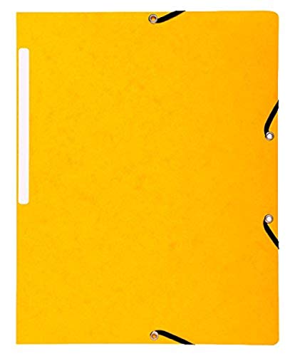 Exacompta 55419E 10er Pack Eckspanner-Mappe. Aus Colorspan-Karton DIN A4 mit 2 Gummizügen gelb Sammelmappe Dokumentenmappe ideal für Büro und Schule von Exacompta