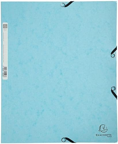 Exacompta 55528E Einschlagmappe aus extra starkem Colorspan-Karton mit Rückenschild und 2 Gummizügen für DIN A4 Sammelmappe Eckspanner-Mappe Pastellblau Exacompta 55528E Einschlagmappe aus extra starkem Colorspan-Karton mit Rückenschild und 2 Gummizügen für DIN A4 Sammelmappe Eckspanner-Mappe Pastellblau von Exacompta