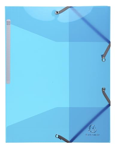 Exacompta 55672E Sammelmappe (Iderama PP 500µ, Gummizug, 3 Klappen, 24 x 32 cm ideal für einen sicheren Transport Ihrer Dokument in Format DIN A4) 1 Stück, hellblau von Exacompta