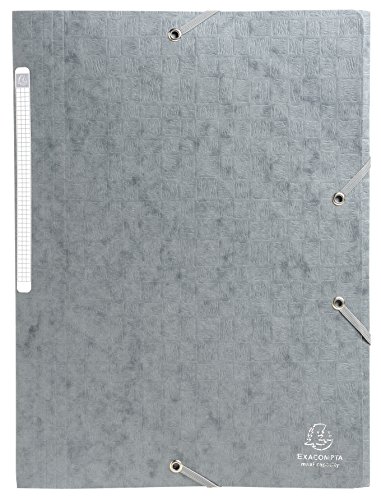 Exacompta 55756E 10er Pack Einschlagmappe Scotten aus Colorspan-Karton DIN A4 mit 2 Gummizügen und 3 Klappen und Beschriftungsetikett grün Sammelmappe Dokumentenmappe von Exacompta
