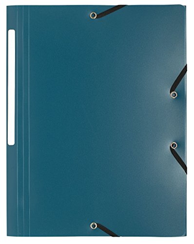 Exacompta 55803E Einschlagmappe OPAK. Aus blickdichtem Kunststoff DIN A4 mit 2 Gummizügen und 3 Klappen dunkelgrün Sammelmappe Dokumentenmappe ideal für Büro und Schule von Exacompta