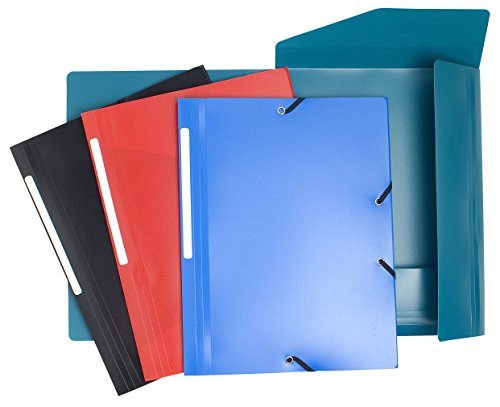 Exacompta 55810E Sammelmappe (3 Klappen, Gummizug, PP, blickdicht, A4) 10 Stück zufällige farben von Exacompta