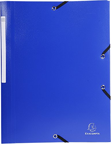 Exacompta 55812E Packung (mit 10 Sammelmappen aus PP mit 3 Klappen, Gummizug, blickdicht, ideal für Ihre Dokumente DIN A4) 10 Stück dunkelblau von Exacompta