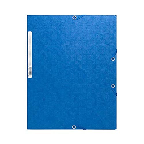 Exacompta 55852E Premium Einschlagmappe. Aus extra starkem Colorspan-Karton DIN A4 mit 2 Gummizügen und 3 Klappen blau Sammelmappe Dokumentenmappe ideal für Büro und Schule von Exacompta