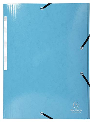 Exacompta 55929E Premium Einschlagmappe Iderama. Aus beschichteten Colorspan-Karton DIN A4 mit 2 Gummizügen und 3 Klappen 1 Stück Zufallsfarbe Sammelmappe Dokumentenmappe von Exacompta